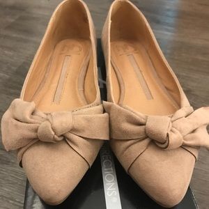 Blush Callie Pointed Bow Flat